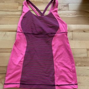 Lululemon tank top size 8 pink stripes